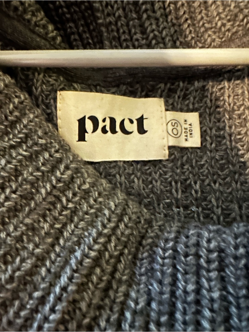 Pact Women's Charcoal Heather Sweater Poncho OS - Picture 4 of 6